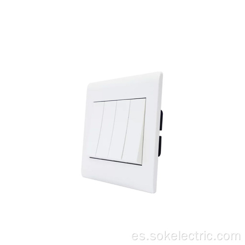 Interruptor de pared White Wide Rocker 4 Gang